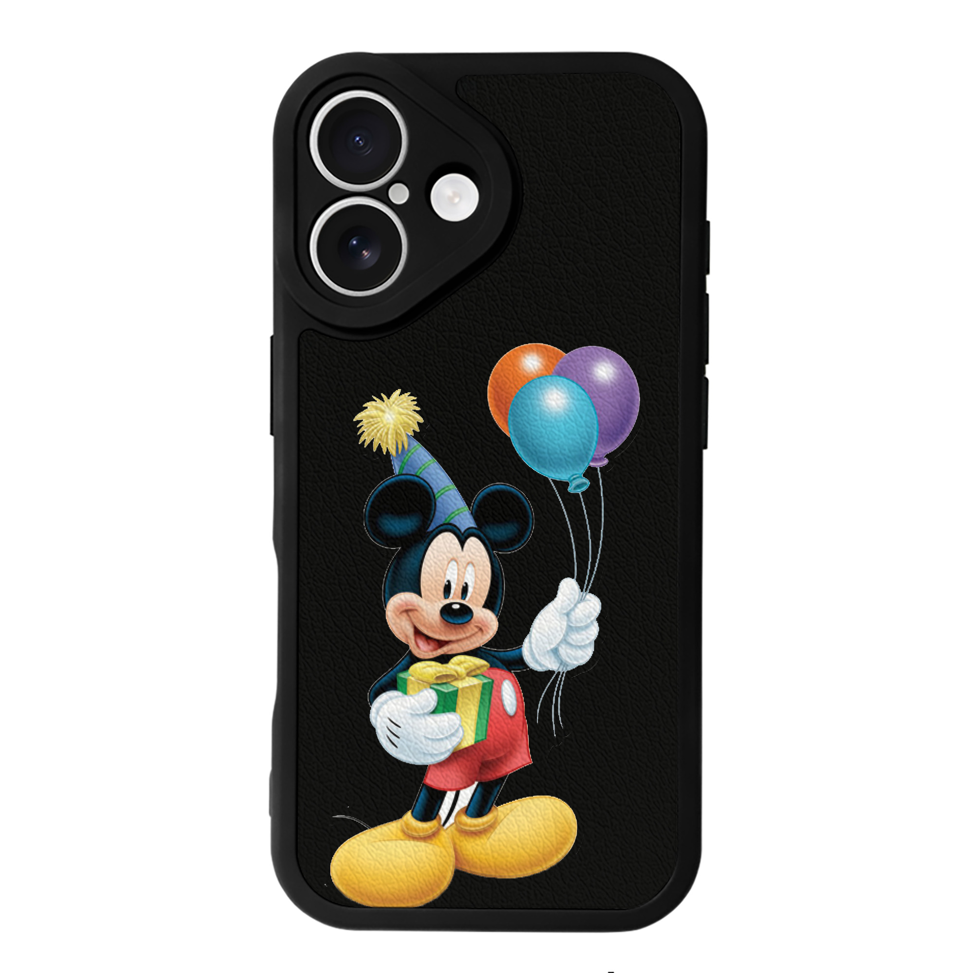 （画像用） ミッキーマウス Mickey Mouse 【iPhone 16シリーズ対応】シリコンスマホケース（レザー調） 材質：シリコン